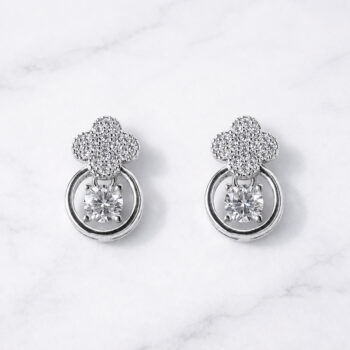 Mini Round Clover ピアス&イヤリング/Silver【ニッケルフリー】