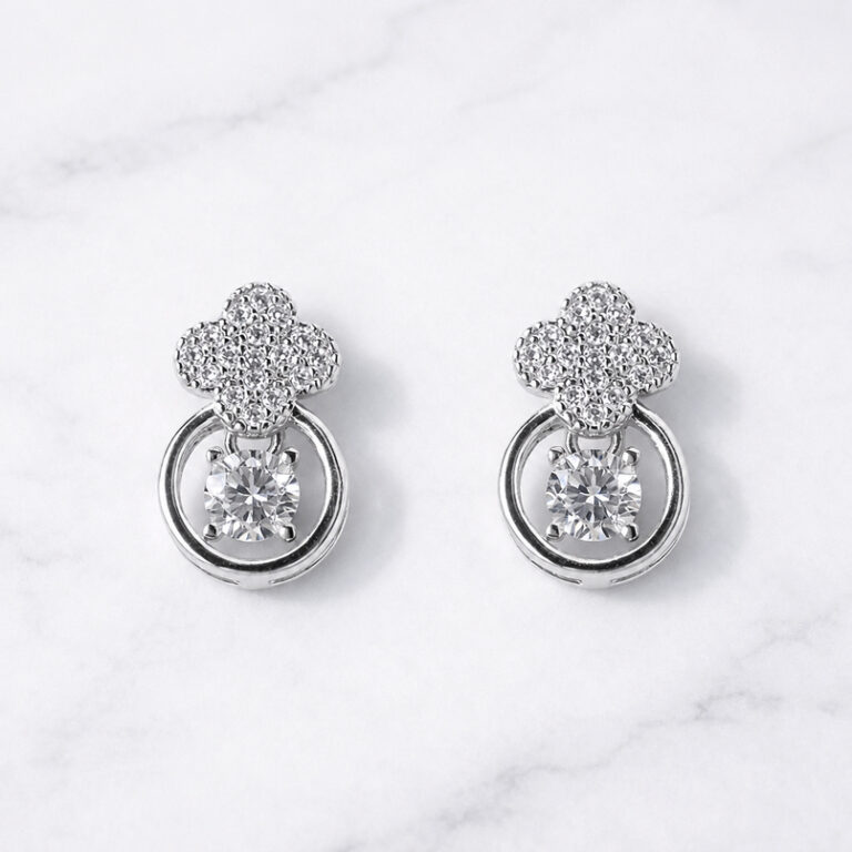 Mini Round Clover ピアス&イヤリング/Silver