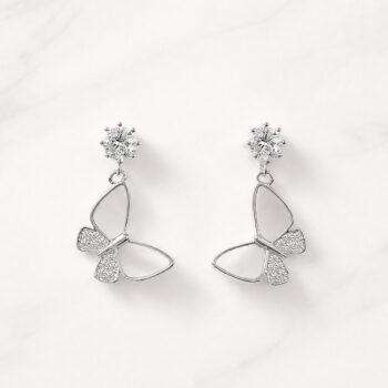 Lueur Butterfly Drop ピアス&イヤリング/Silver