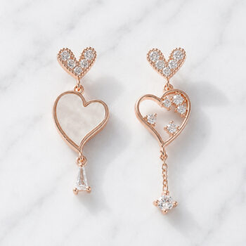 Lumi Shell Heart アシンメトリーピアス