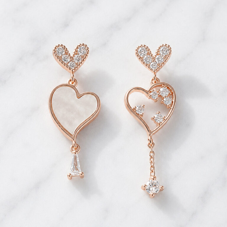 Lumi Shell Heart アシンメトリーピアス