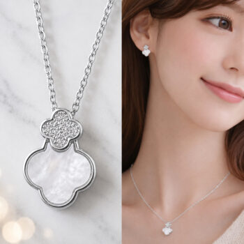 Shell Asymmetry Clover ネックレス/Silver【ニッケルフリー】