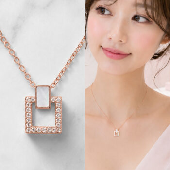 Shell Square Cadre ネックレス/Pink Gold【ニッケルフリー】