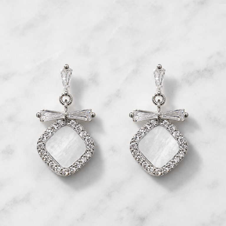 Shell Grace Ribbon ピアス&イヤリング | Silver