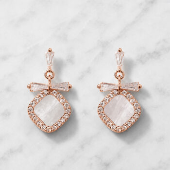 Shell Grace Ribbon ピアス&イヤリング/Pink Gold【ニッケルフリー】