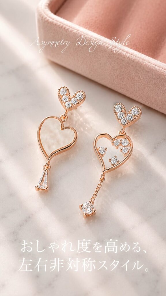 Lumi Shell Heart アシンメトリーピアス