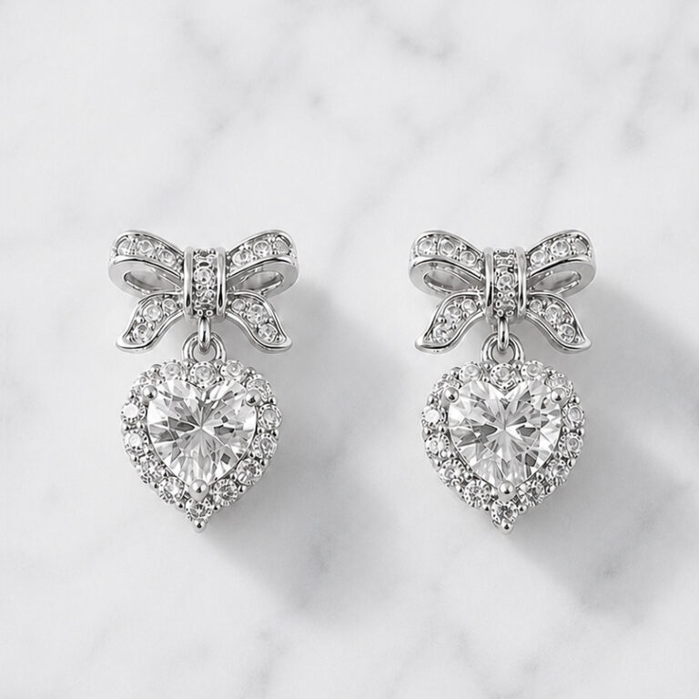 Ruban Heart ピアス&イヤリング | Silver