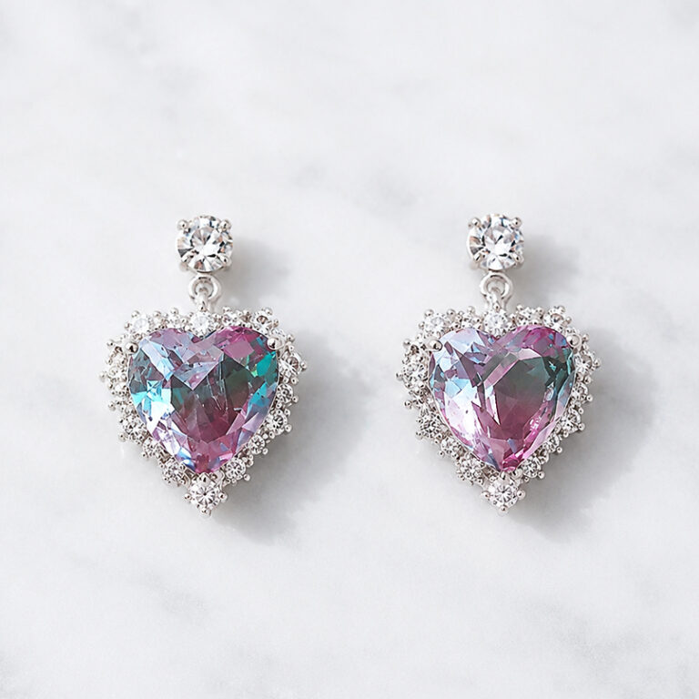 Prism Heart Zirconia ピアス&イヤリング | PinkyPurple