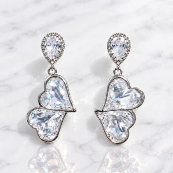Jewel Double Heart ピアス&イヤリング