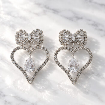 Étoile Coeur Heart Ribbon ピアス | Silver